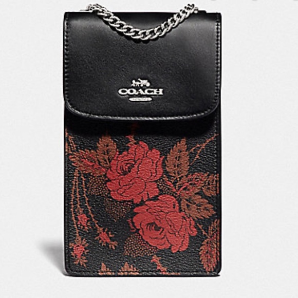 Coach Handbags - COACH North/South Phone Crossbody w thorn & roses